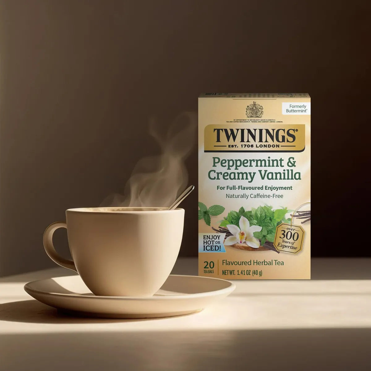 Te Herbal Menta Y Vainilla Sabor Natural 20 Bolsas Individuales