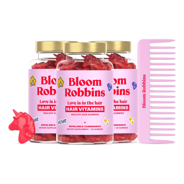 Gomitas Para Crecimiento Rapido Del Cabello Con Biotina 5000 Mcg Sabor Fresa