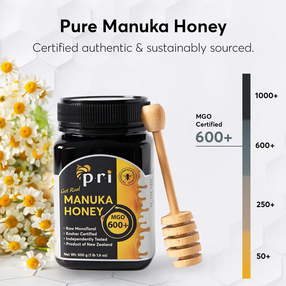 Miel De Manuka Monofloral Cruda MGO 600 500g Nueva Zelanda Beneficios Certificados