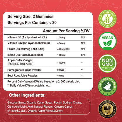 Gomitas Keto Vinagre De Sidra De Manzana 1500 Mg Sabor Frutas Apoyo Dieta