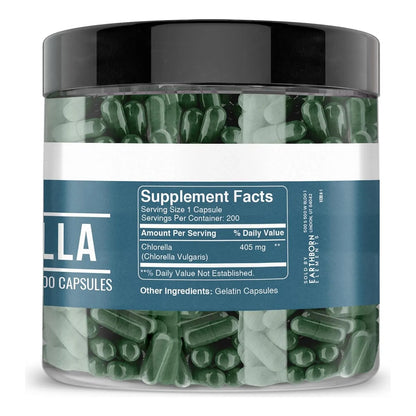 Chlorella Pura 200 Cápsulas Natural Sin Aditivos Energía Y Salud