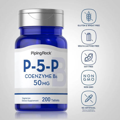 Vitamina B6 P5P 50 Mg 200 Tabletas Piridoxal 5 Fosfato Forma Activa