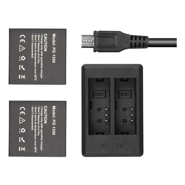 Bateria Recargable 1350mAh Con Cargador Dual Para Camara AKASO Brave 7 LE