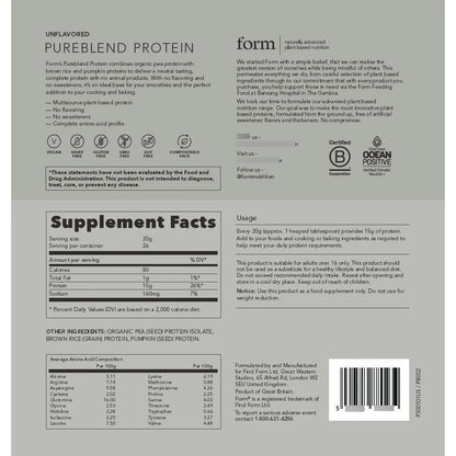 Pureblend Protein Proteína Vegana En Polvo Aminoácidos Esenciales Sin Azúcar