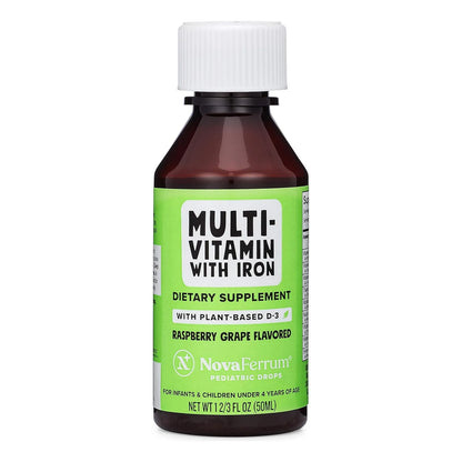 Multivitamínico Vegano Con Hierro NovaFerrum Delish Sabor Uva Frambuesa Para Bebés