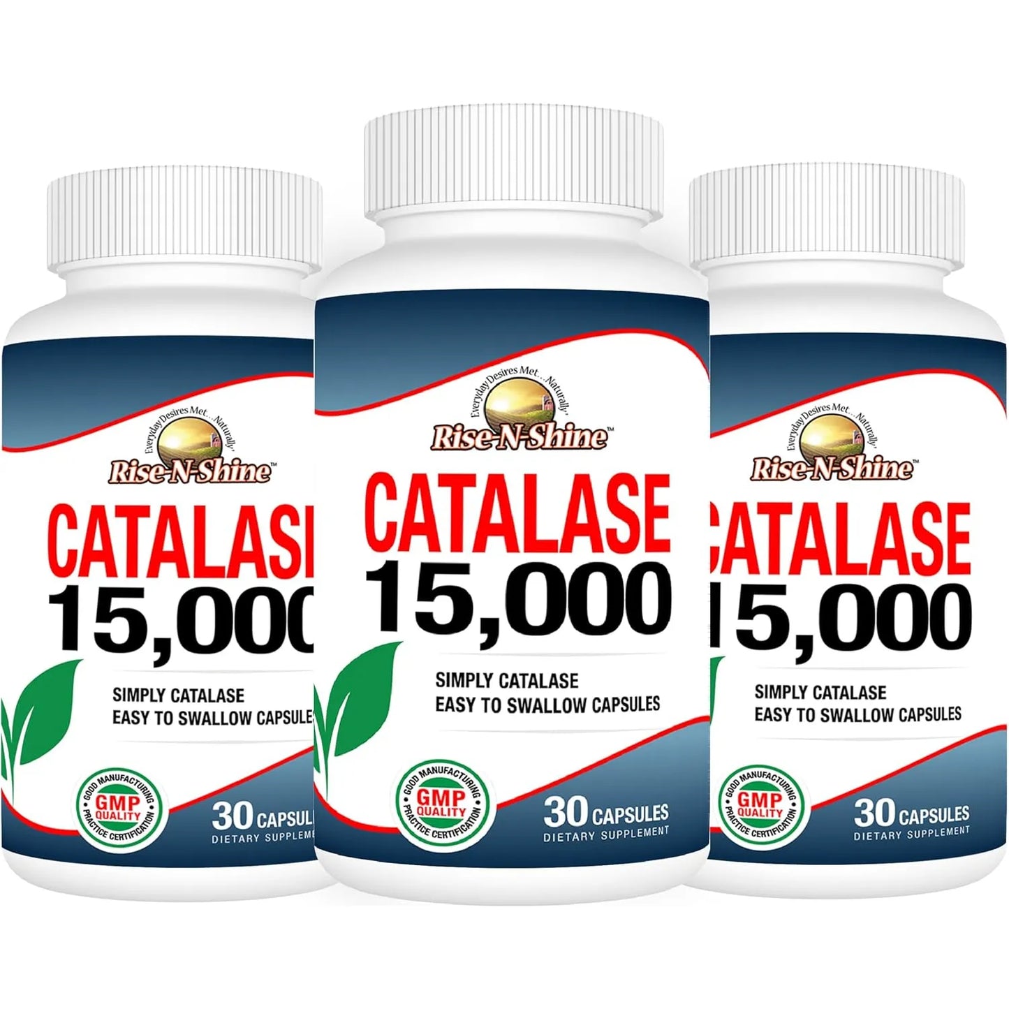 Catalasa 15000 Unidades 3 Botellas Antioxidante Enzima Para 3 Meses