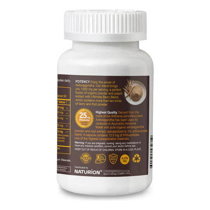 Ashwagandha Max Polvo Organico Extracto Raiz Relajacion Sueno Energia
