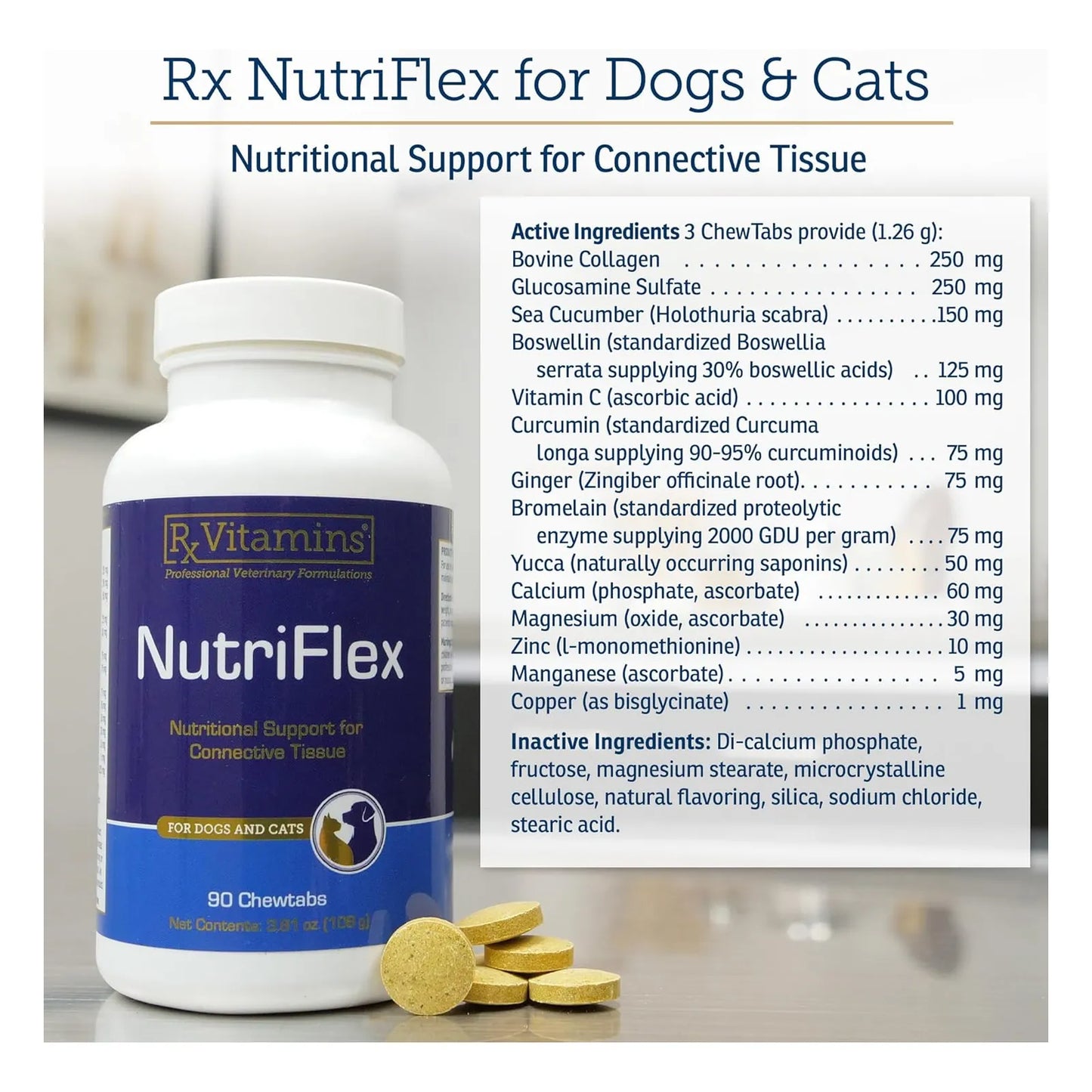 NutriFlex Suplemento Articulaciones Perros Gatos Glucosamina Colágeno Condroitina