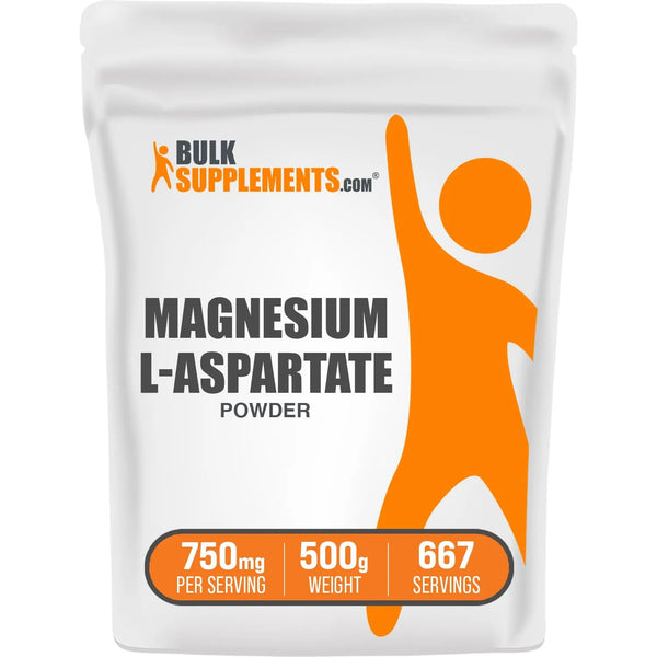 Magnesio L Aspartato En Polvo Alta Absorción 750 Mg Sin Gluten 17.64 Oz