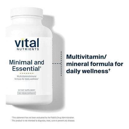 Multivitamínico Esencial Minimalista Antioxidante Diario 180 Cápsulas Suplemento Completo