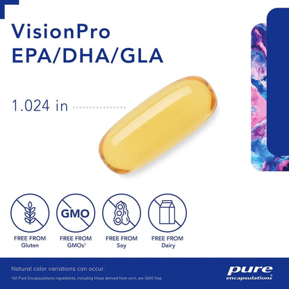 Capsulas VisionPro EPA DHA GLA Apoyo Lagrimas Y Retencion Humedad Ocular Pure Encapsulations