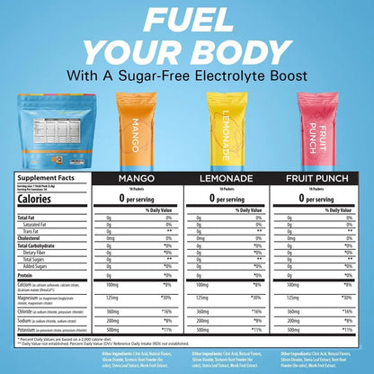 Electrolitos En Polvo Sabor Tropical Keto Vitals Paquetes Individuales Hidratacion Energia