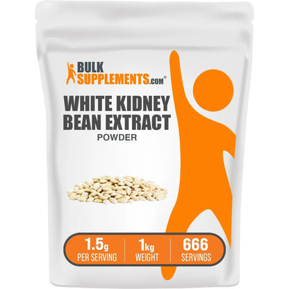 Polvo De Extracto De Frijol Blanco 1500 Mg Suplemento Natural Sin Gluten