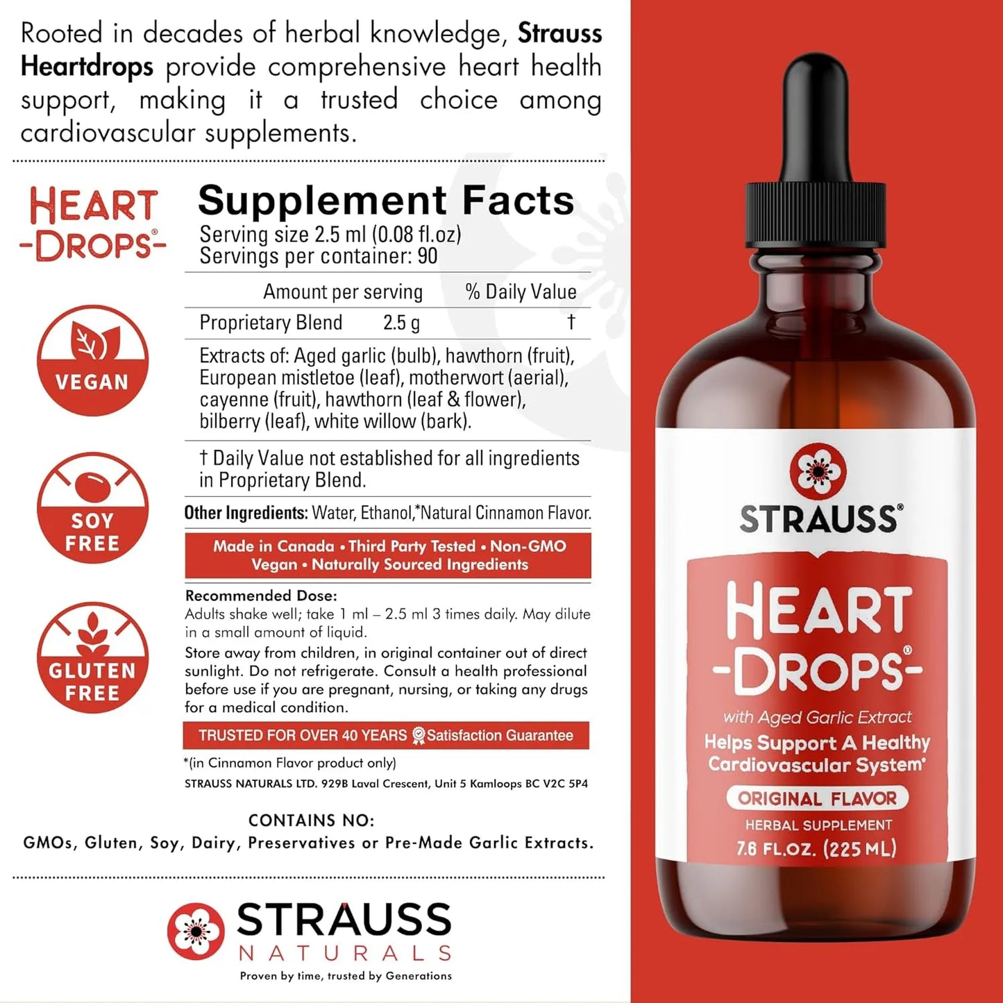 Gotas Naturales Para El Corazón Con Muérdago Y Extracto De Ajo Strauss Naturals