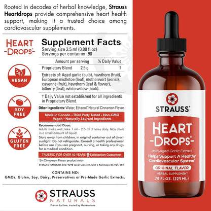 Gotas Naturales Para El Corazón Con Muérdago Y Extracto De Ajo Strauss Naturals