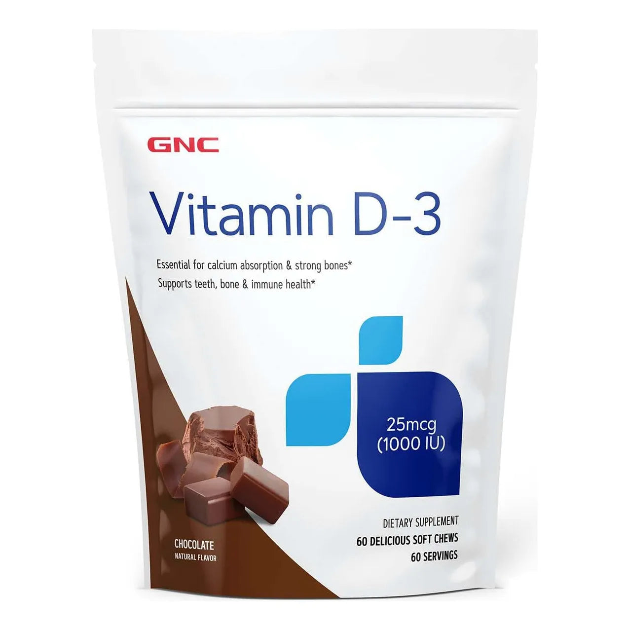 Vitamina D3 Masticable Sabor Chocolate 1000UI 60 Porciones