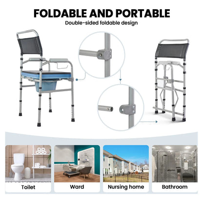 Silla Plegable Ajustable Multiusos Para Ducha Y Noche Con Acolchado