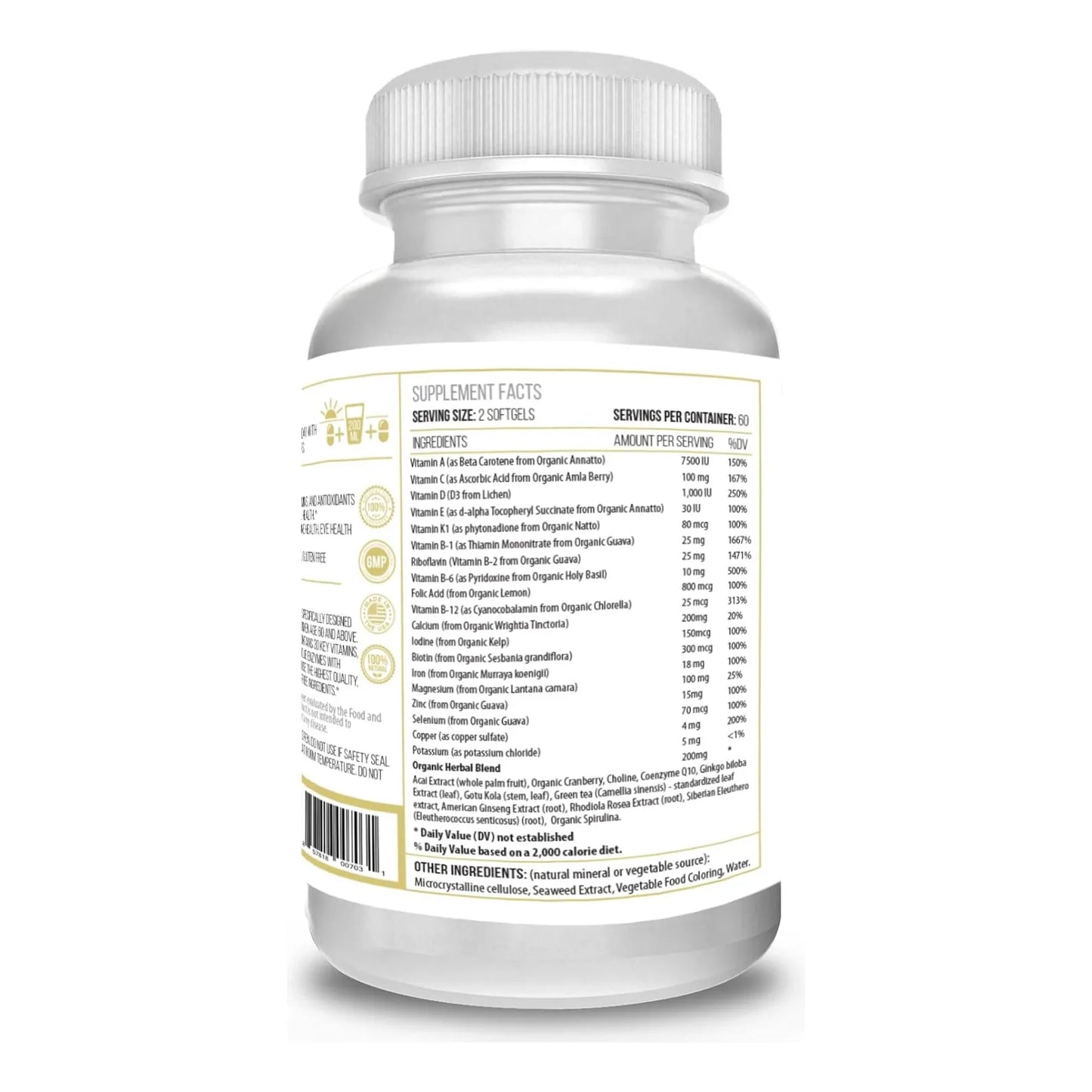Multivitamínico Para Mujeres Mayores 60 Años 30 Vitaminas Y
