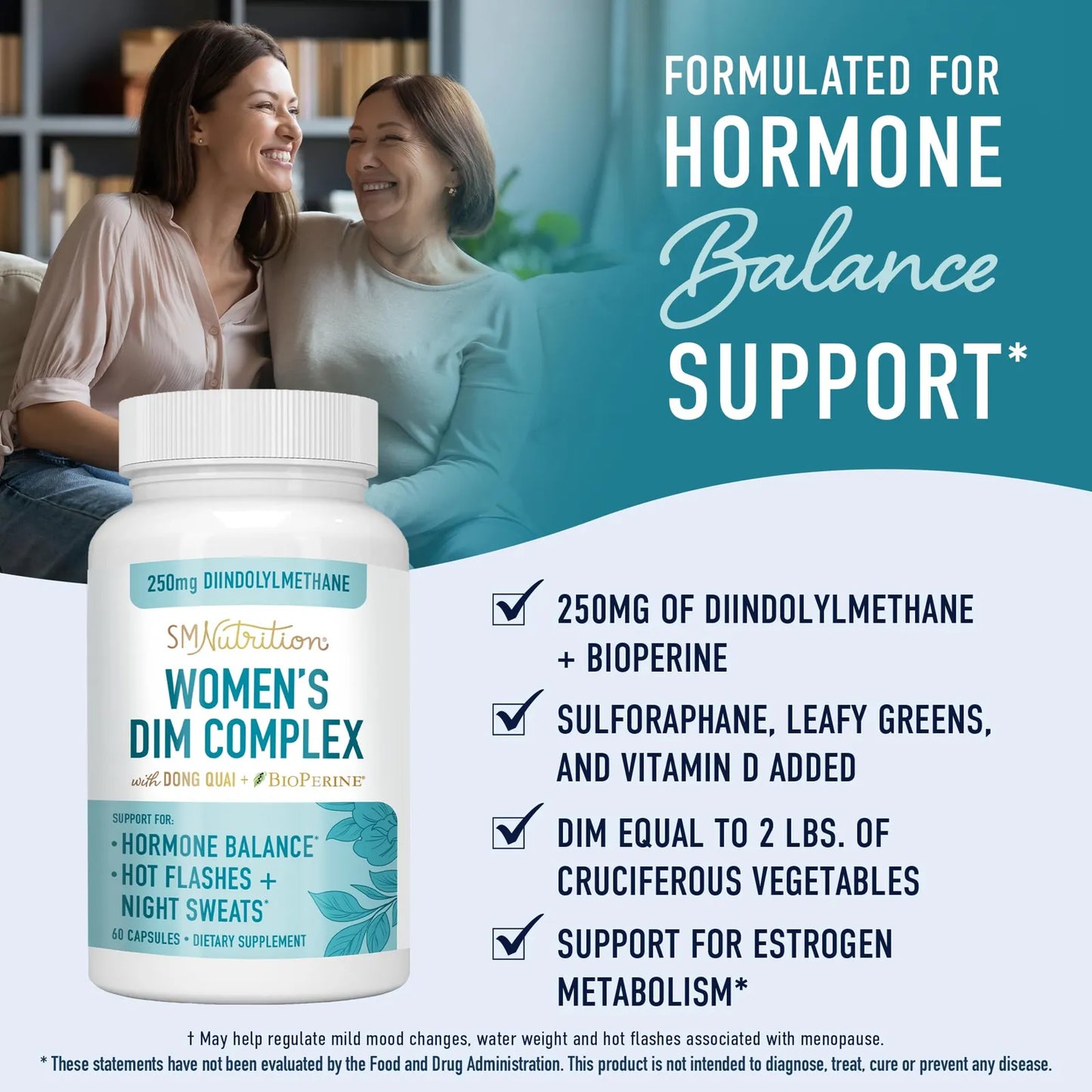 Complejo DIM 250 Mg Equilibrio Hormonal Para Mujeres Alivio Menopausia Y Sofocos