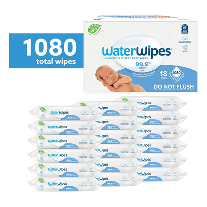 Toallitas Waterwipes Bebé 99.9% Agua Hipoalergénicas 1080 Ud