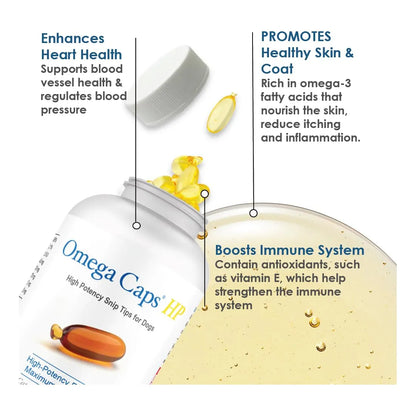 Omega Caps HP Puntas De Corte Para Perros Medianos Grandes 250 Cápsulas Con Omega 3
