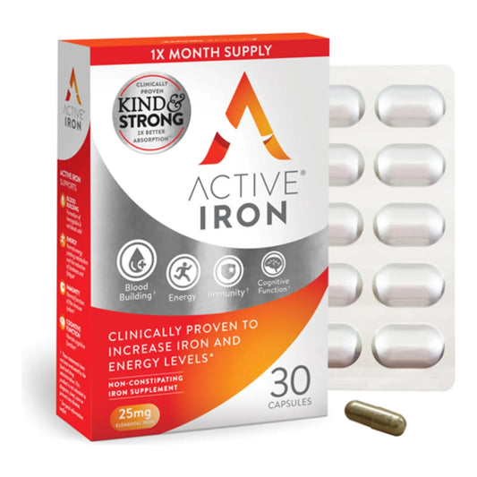 Suplemento De Hierro Activo Alta Potencia 25 Mg 30 Cápsulas Absorción Óptima