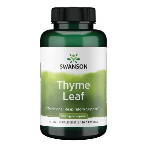 Swanson Hoja De Tomillo 120 Cápsulas 500 Mg Salud Respiratoria Y Digestiva