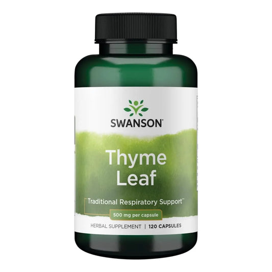 Swanson Hoja De Tomillo 120 Cápsulas 500 Mg Salud Respiratoria Y Digestiva