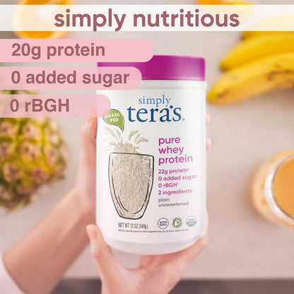 Proteína En Polvo Suero Puro 340g Sin Endulzantes Orgánica USDA