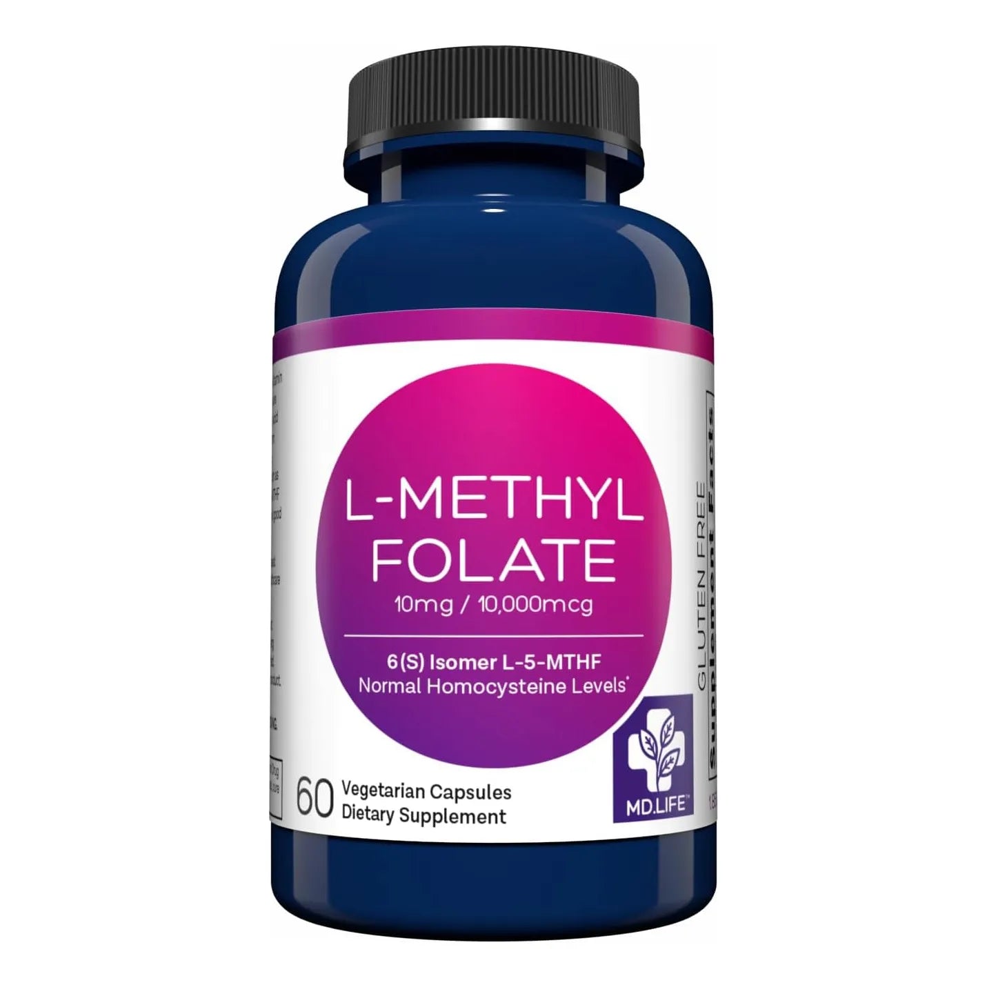 L-Metilfolato 10 Mg 60 Cápsulas Suplemento Activo Vegano Sin Gluten