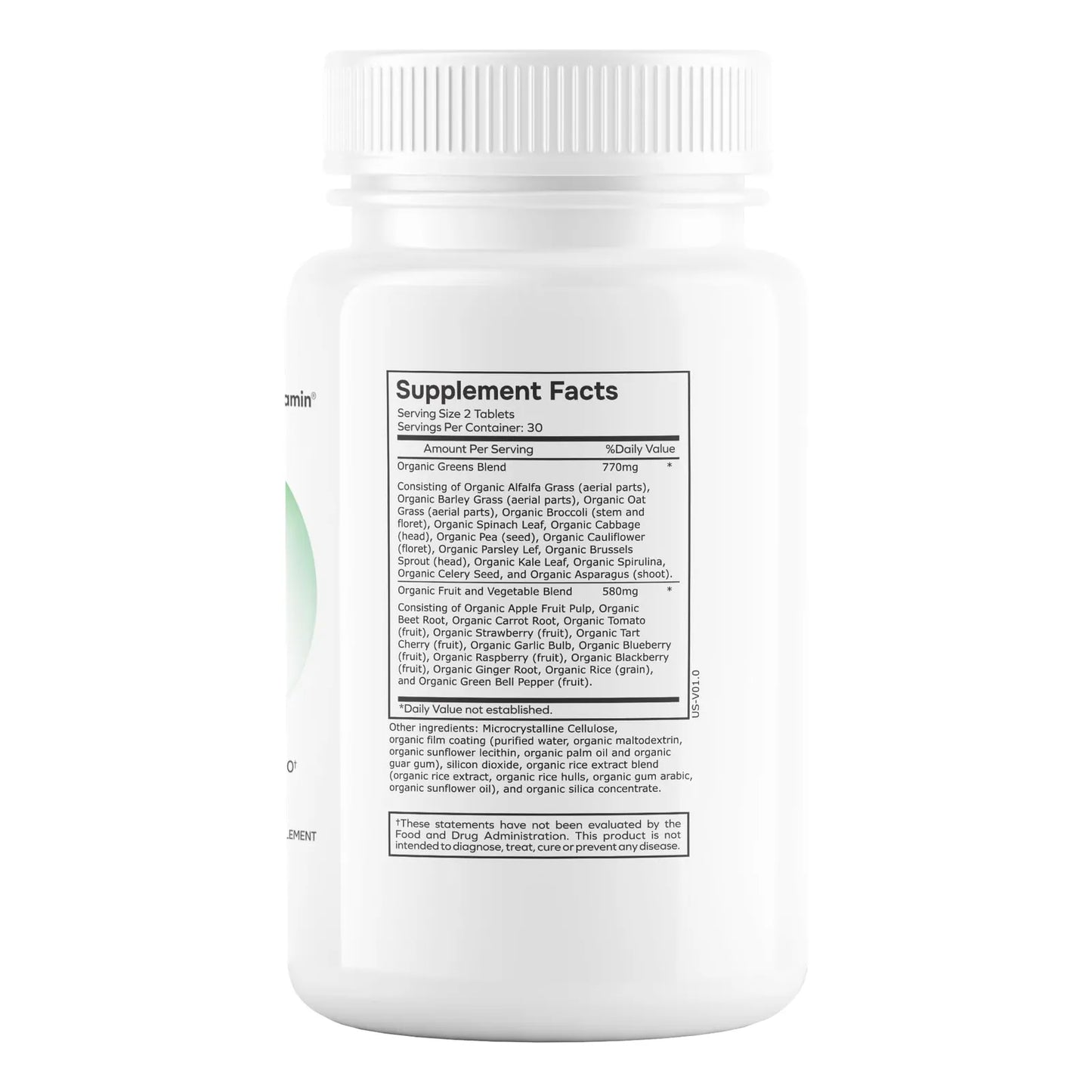 Tabletas Orgánicas Green Fuel Mezcla De Frutas Y Verduras Energía Natural