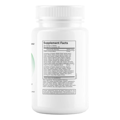 Tabletas Orgánicas Green Fuel Mezcla De Frutas Y Verduras Energía Natural