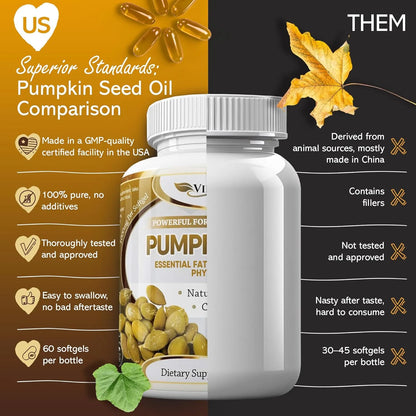 Aceite De Semilla De Calabaza Prensado En Frio 1000 Mg Cabello Piel Y Prostat