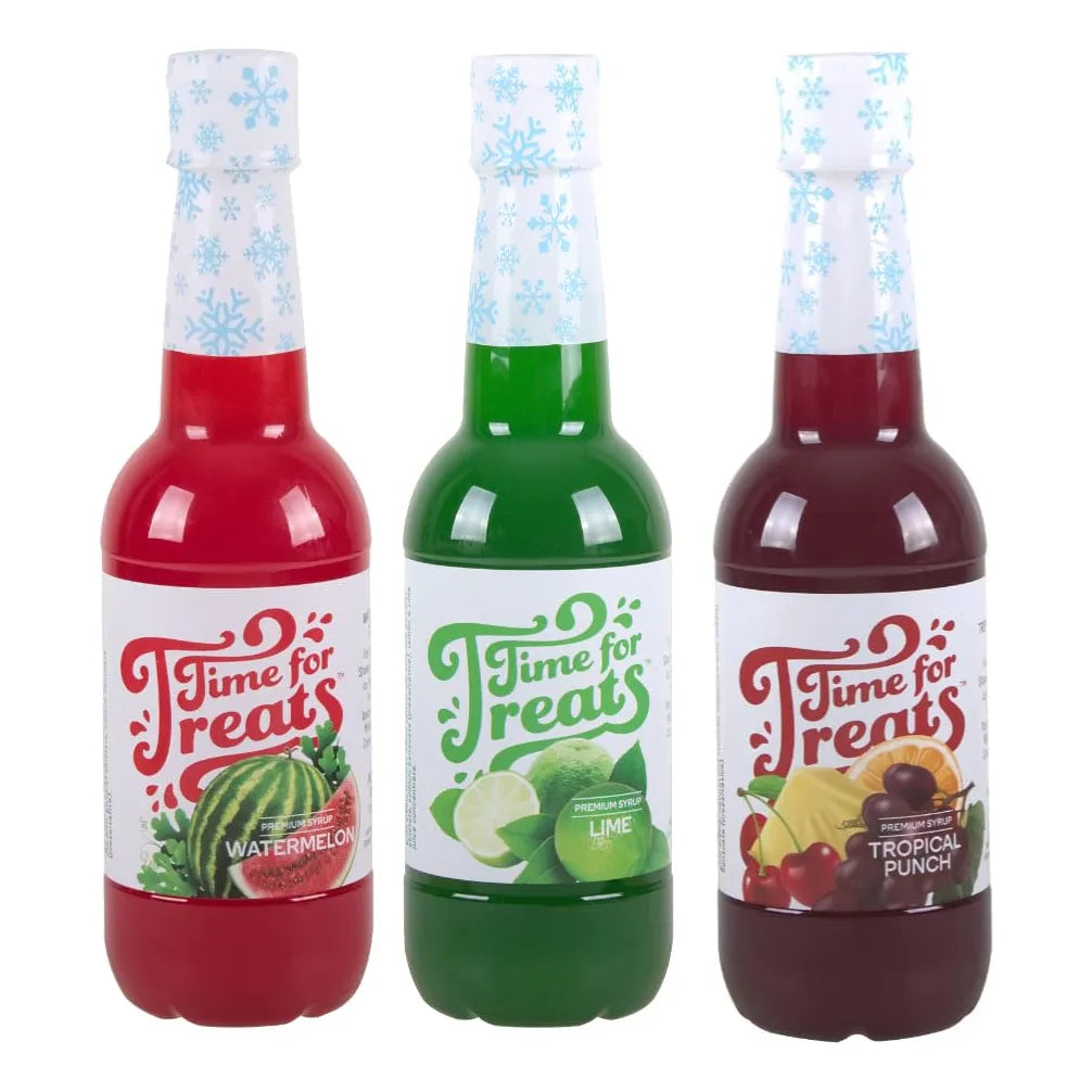 Paquete De 3 Jarabes 480 Ml Sabores Lima Sandia Tropical Time For Treats