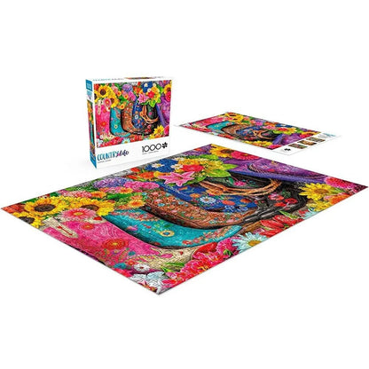 Rompecabezas Juegos De Búfalos Cowgirl Colors 1000 Piezas Premium