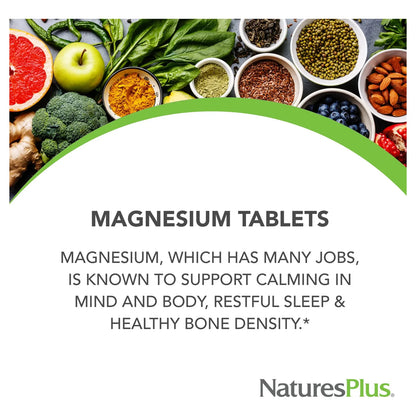 Magnesio 200 Mg 180 Tabletas Efecto Energizante Y Relajante Natures Plus