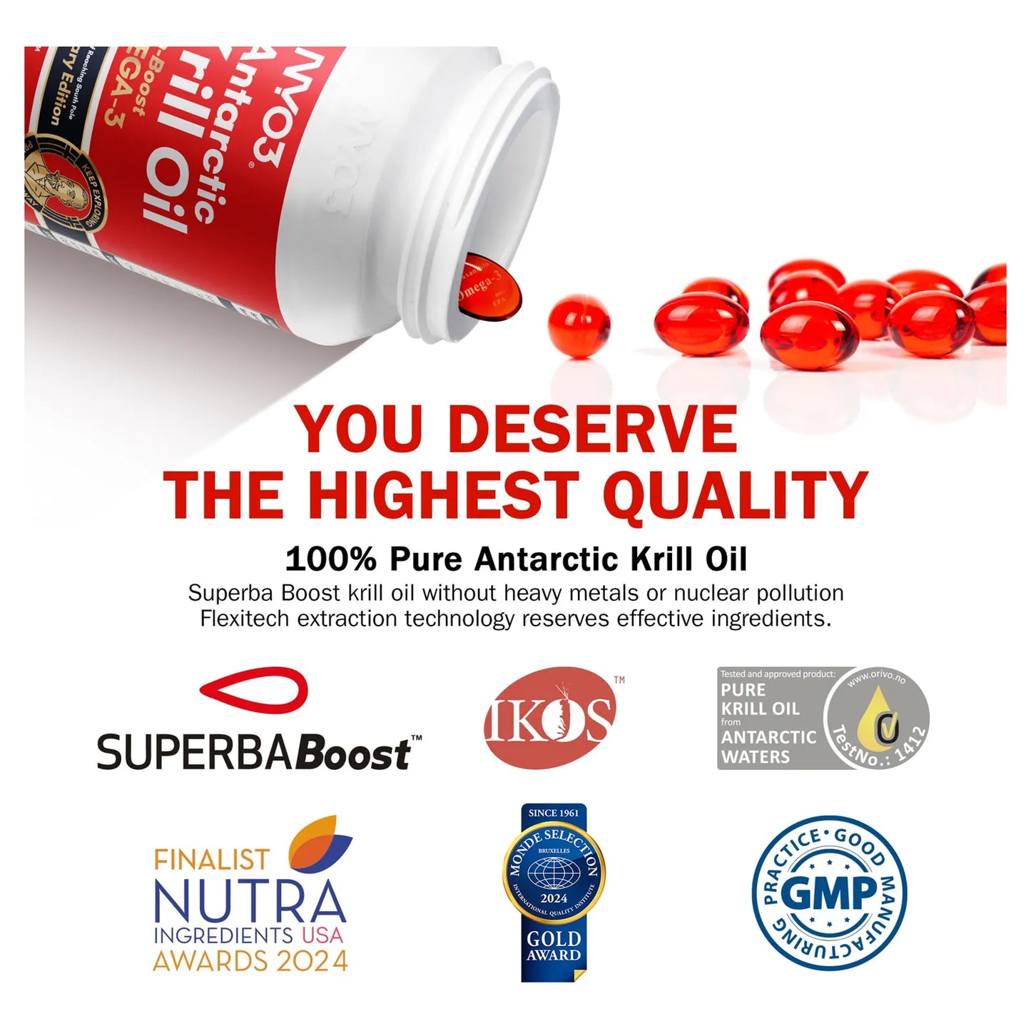 Aceite De Krill Antártico 1000mg 60 Cápsulas Blandas Omega 3 EPA DHA