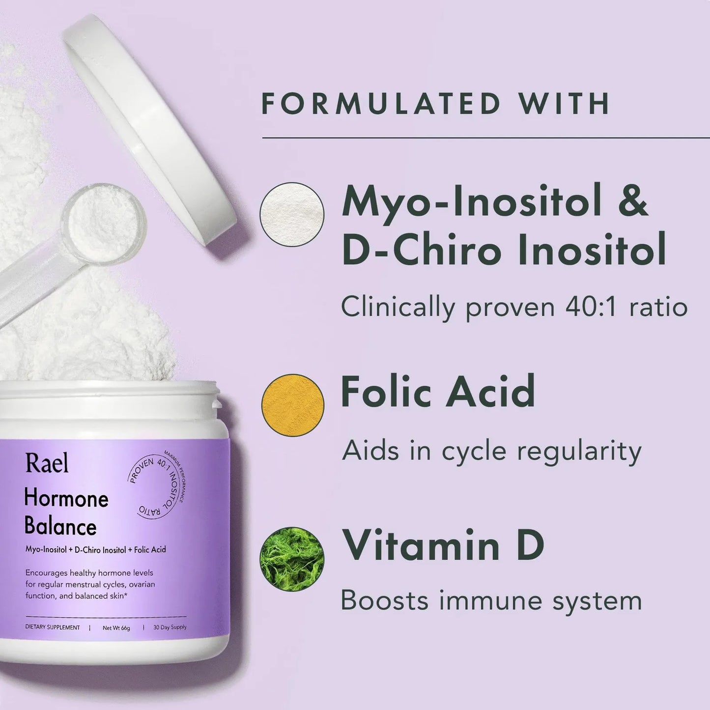 Polvo De Inositol Balance Hormonal Apoyo Función Ovárica Vegano 30 Porciones