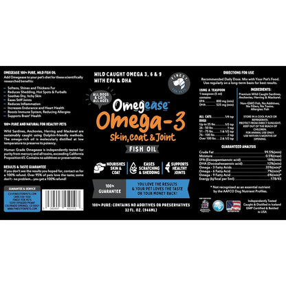 Aceite De Pescado Omega 3 6 9 Para Perros Y Gatos Piel Brillante Y Articulaciones Fuertes
