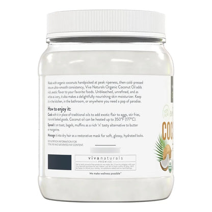 Aceite De Coco Extra Virgen Organico Prensado En Frio 1.6 Lb Sabor Fresco Y Multiusos