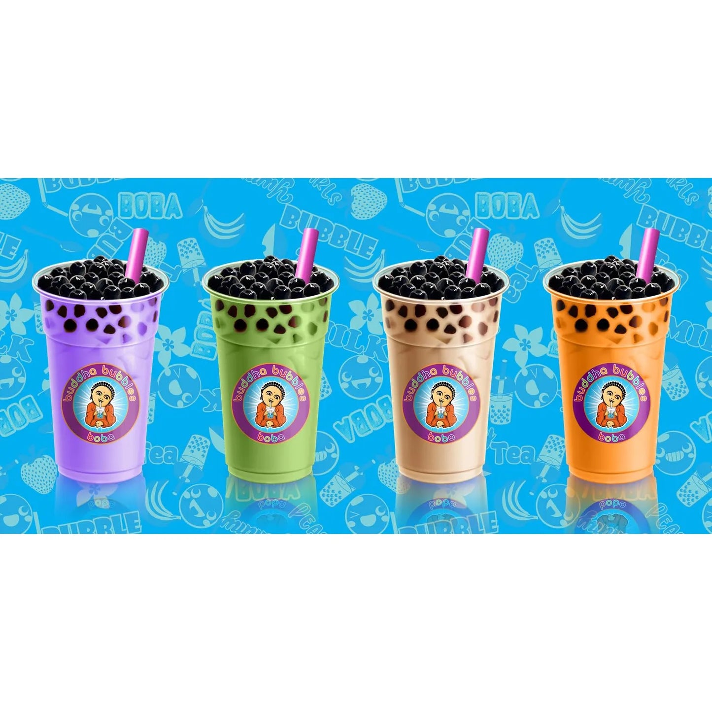 Té De Burbujas Sabor Frutas Tropicales 500 Ml Con Perlas De Mango