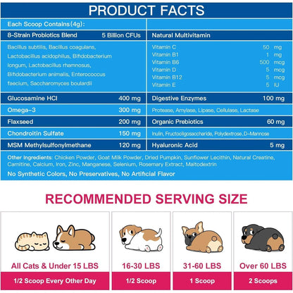 Vitaminas En Polvo Para Perros Probióticos Enzimas Digestivas Salud Articulaciones Piel