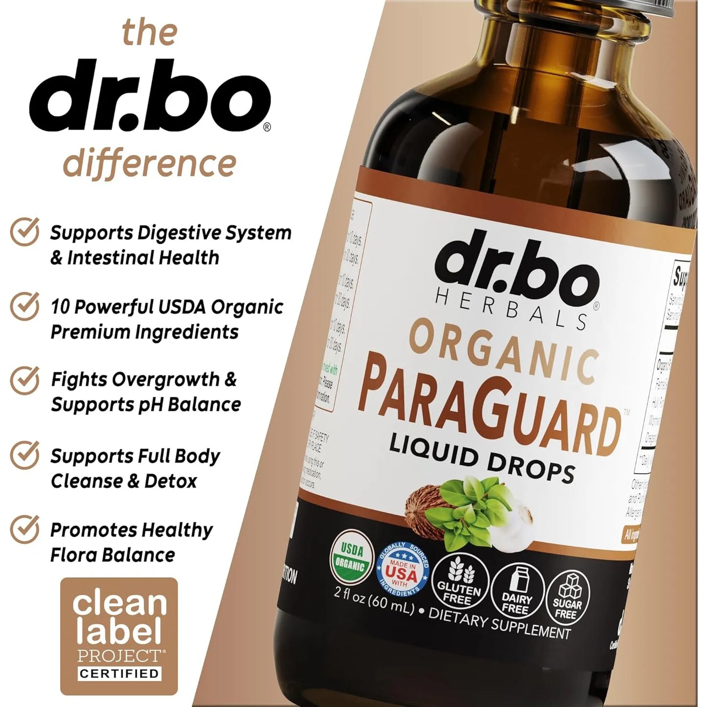 Liquido Organico Detox Intestinal Con Nuez Negra Y Ajenjo Limpiador Natural Para Digestión Y Flora Balance