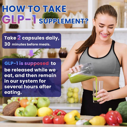 Suplemento GLP 1 Natural 60 Capsulas Regula Metabolismo Reduce Apetito Energia