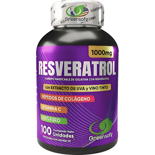 Resveratrol Americano Puro 1600 Con Peptidos De Colageno Original Sin Sabor - Imagen 1