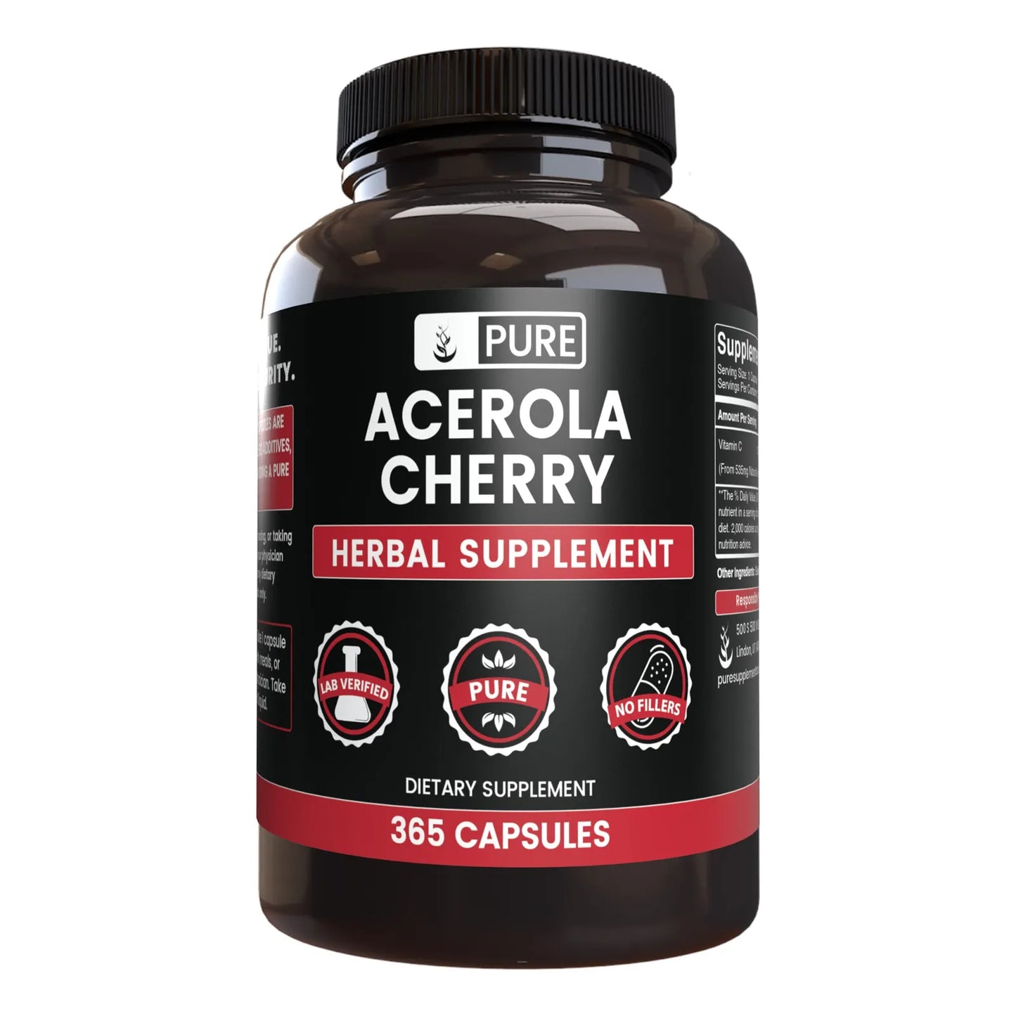 Cápsulas De Cereza De Acerola 365 Unidades Puras Y Naturales
