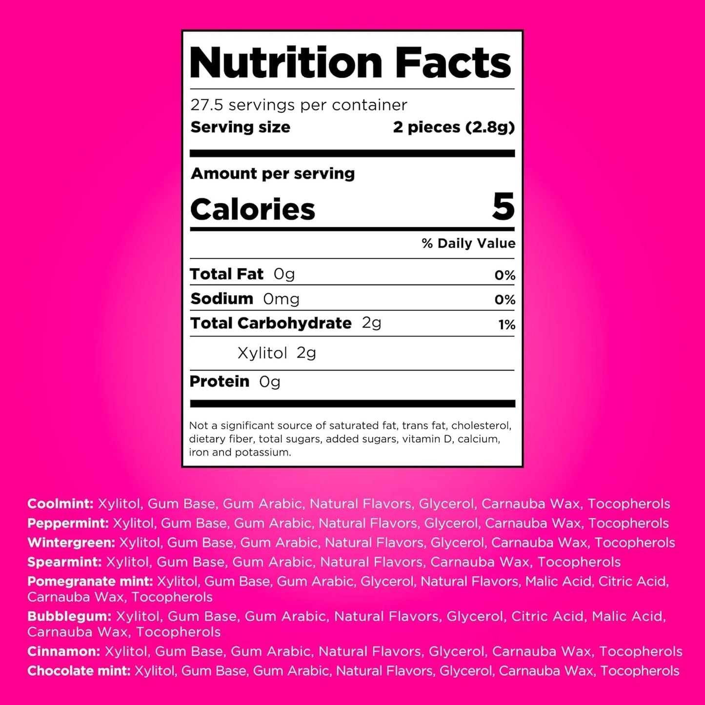 Chicles Pur 100 Xilitol Veganos Sin Azucar 55 Unidades Surtidas