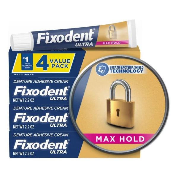 Fixodent Ultra Max Hold Secure Crema Adhesiva Para Dentaduras Firmeza Duradera