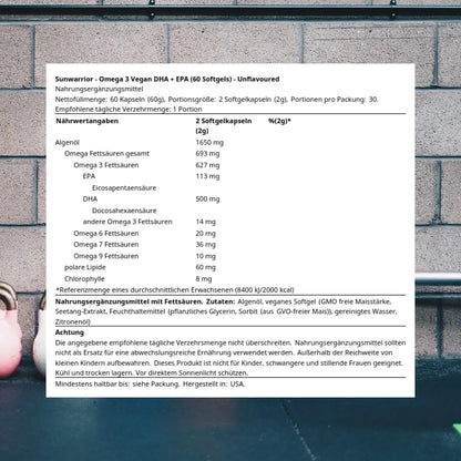 Suplemento Vegano Omega 3 Dha Epa Aceite De Algas 60 Capsulas
