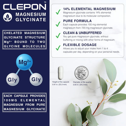 Glicinato De Magnesio Quelado Altamente Absorbente Suplemento Salud Corazón Huesos